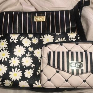 Betsy Johnson medium handbag and wallet pouch